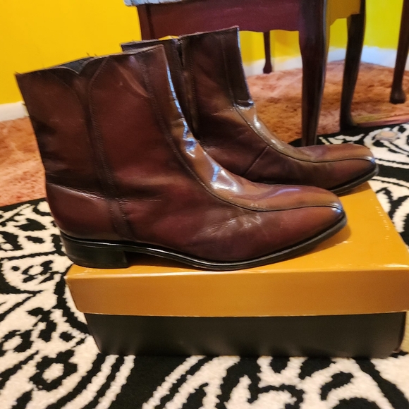 Florsheim Men's Brown Leather Boots Size 13 - Picture 1 of 4